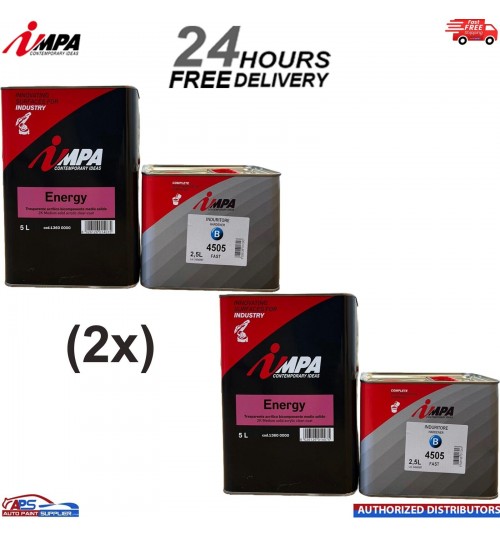 2X IMPA 2K MS Clearcoat / LACQUER With Hardener 7.5 Litre kit